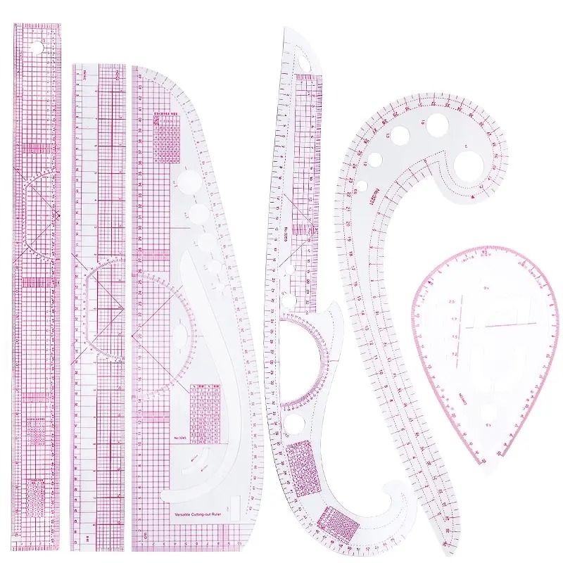 Sewing Gauge Ruler - 6 sztuk francuska linijka krzywa miękka